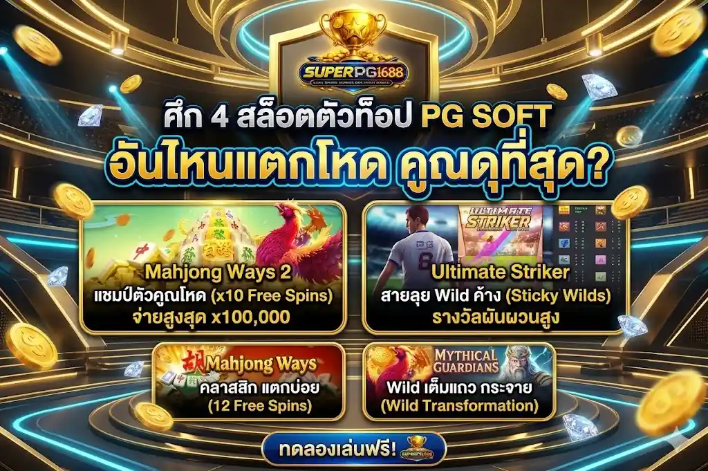 รีวิว 4 สล็อต PG Soft เกมไหนจ่ายหนัก คูณโหดสุด-superpg1688
